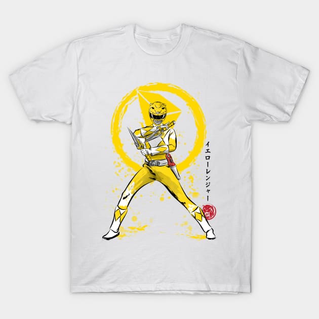Yelow Ranger sumi e T-Shirt by DrMonekers